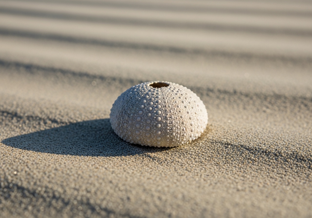 A domed sea biscuit test and urchin pieces gathered on a family shelling trip near Marco Island
