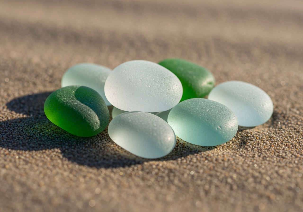 Frosted sea glass and driftwood gathered on a shelling tour near Marco Island, Florida