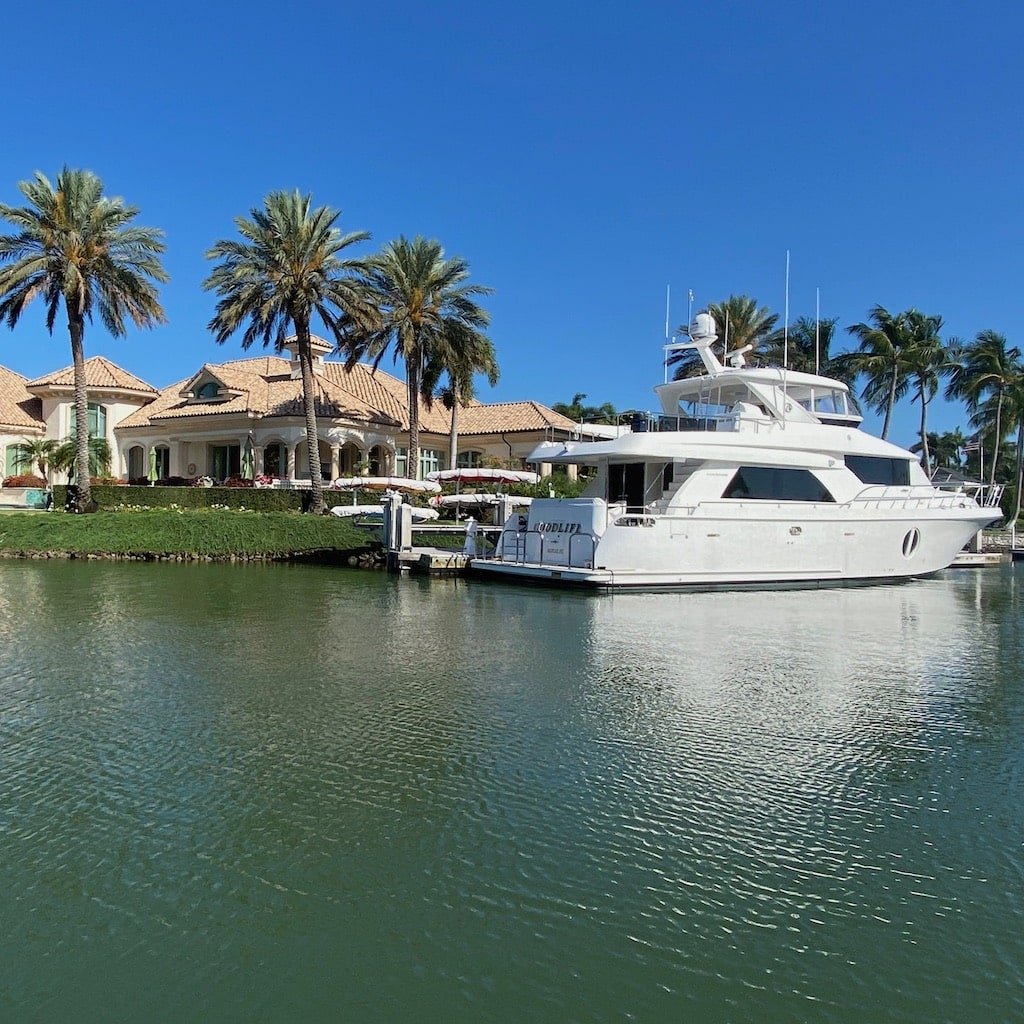 Waterfront estates and private boat docks along the Port Royal canals in Naples, Florida