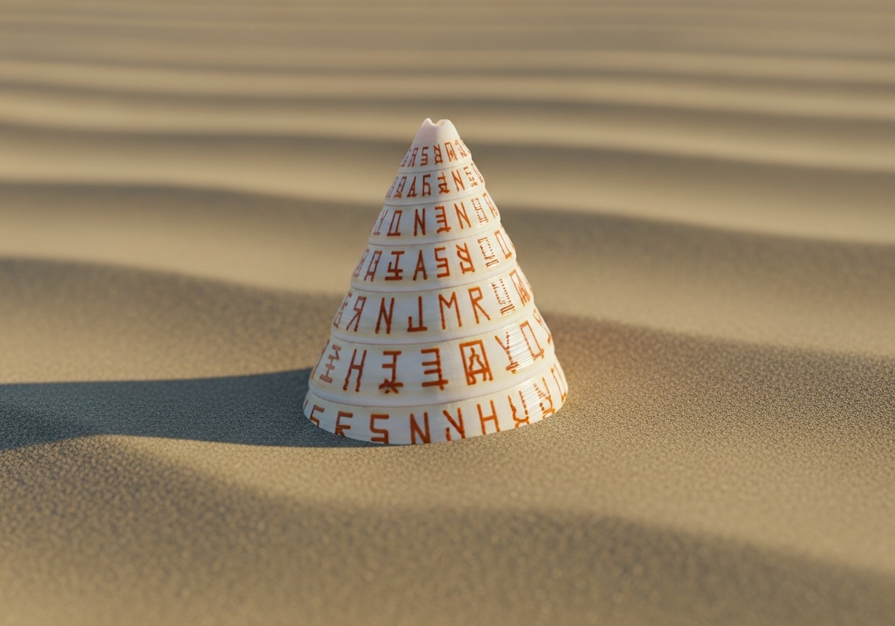 A cream alphabet cone shell with rows of orange-brown spots from a Marco Island shelling tour
