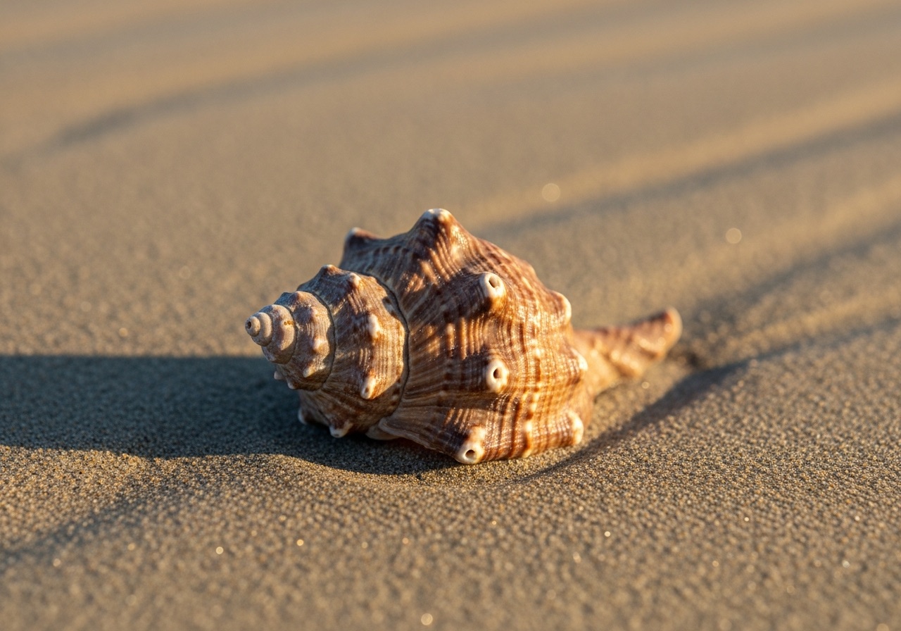 A stout knobby apple murex shell found on a Marco Island shelling tour in Florida