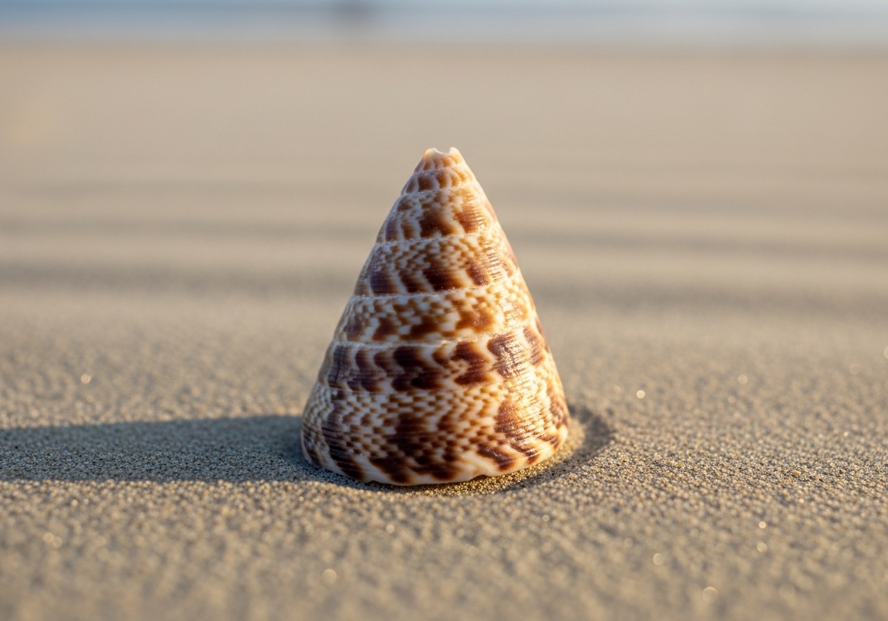 A small smooth mottled Florida cone shell from a SW Florida shelling collection