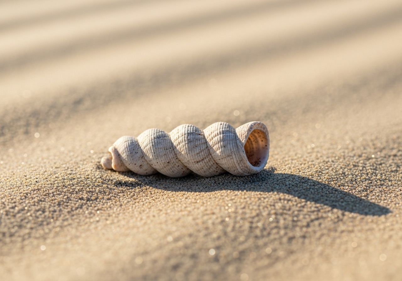 A twisted worm snail tube among a seashell collection from a SW Florida shelling adventure